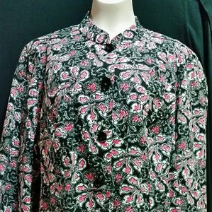 Black Red Charter Club 3X Floral Jacket